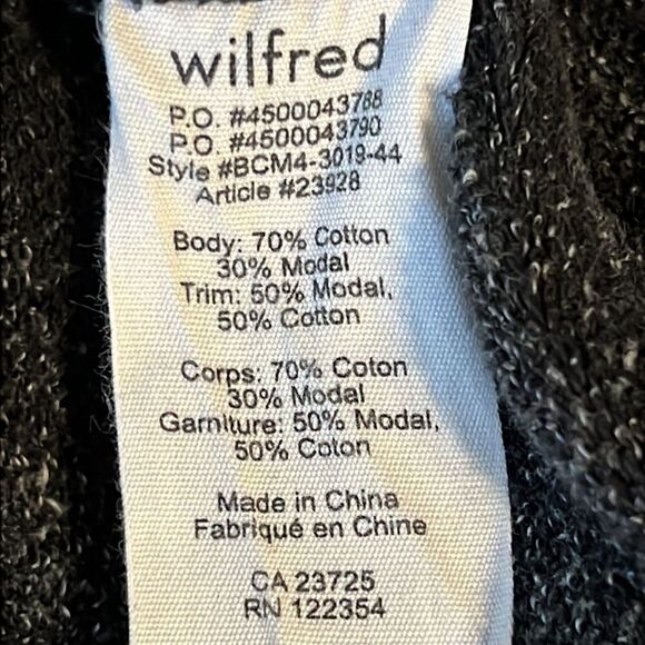 Aritzia Wilfred Black/Grey Open Face Sweatshirt Cardigan Size Small‎ - Picture 13 of 13